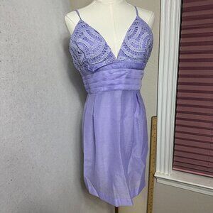 Free People dress women 10 We Go Together Lilac Zeffer Cocktail Dress mini lace‎